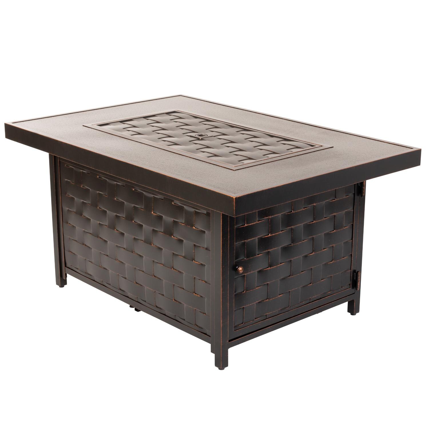 Ultimate Patio Magnolia Way 48-Inch Rectangular Aluminum Propane Fire Pit Table