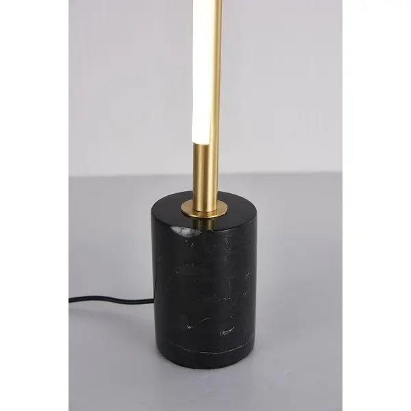 Brass LED Table Lamp With Black Marble Base