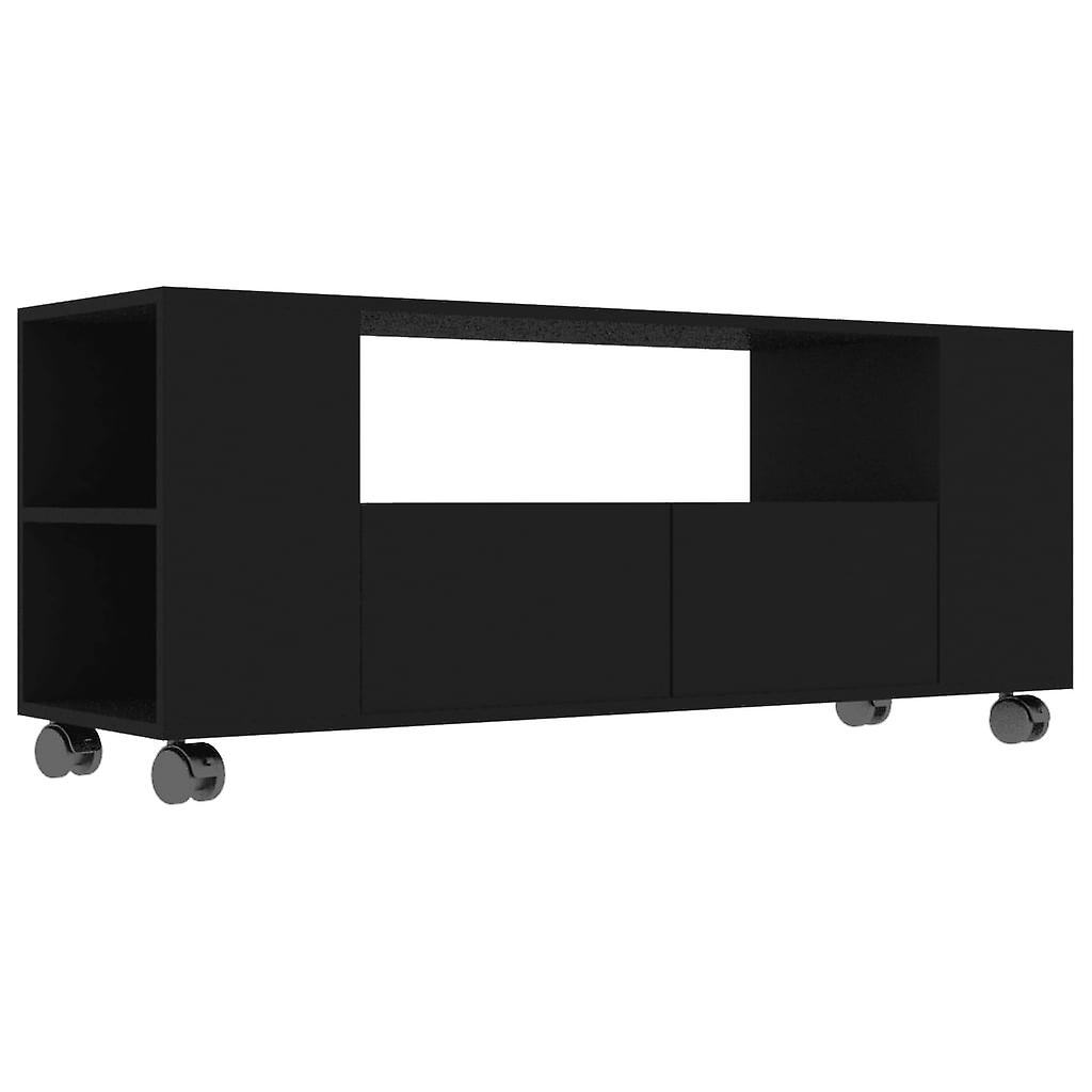 Tv Cabinet Black 120x35x48 Cm Engineered Wood