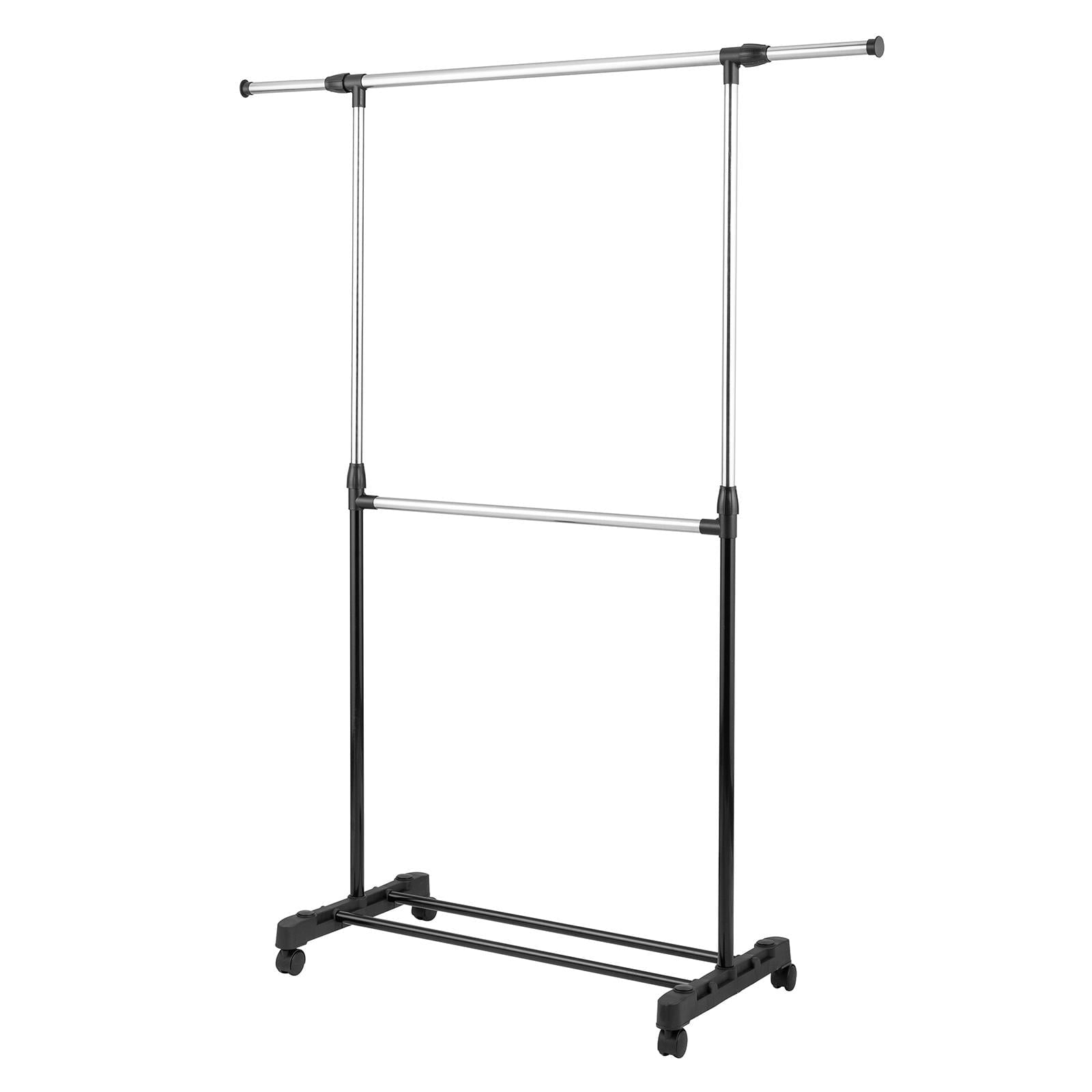 Zimtown Rolling Clothes Rack Single Rail Hanging Garment Bar Drying Display Adjustable