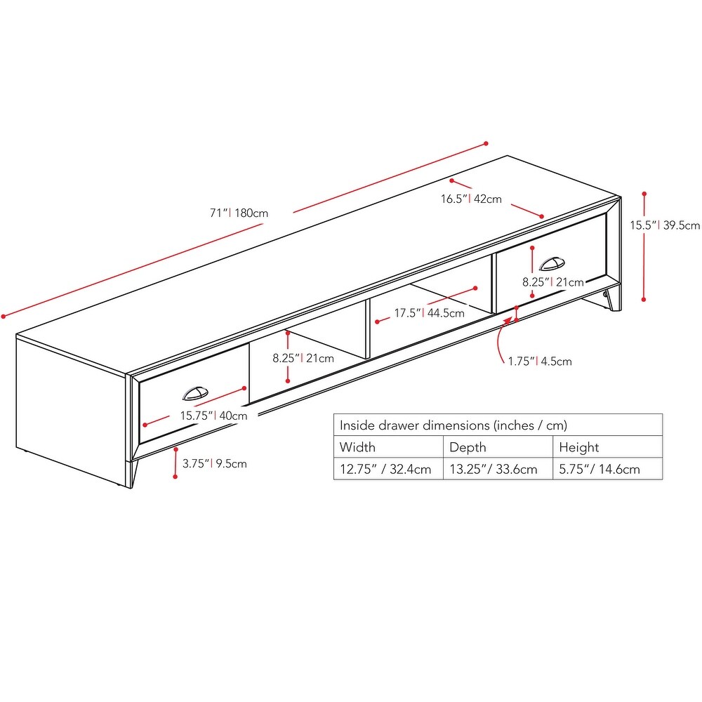 Lakewood Extra Wide Low Profile TV Stand  for TVs up to 85\