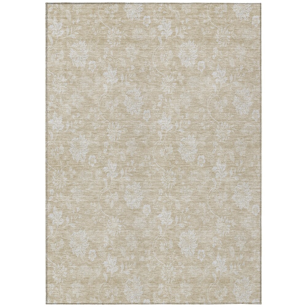 Machine Washable Indoor/ Outdoor Chantille Floral Farmhouse Rug