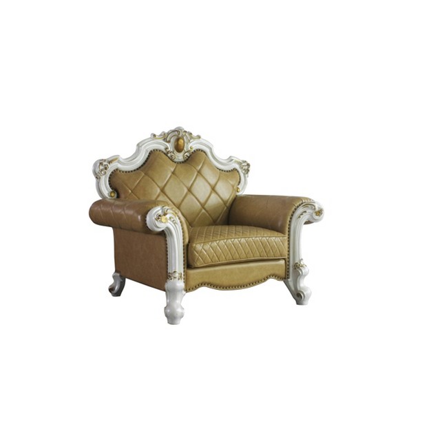 Picardy Pu Chair Butterscotch antique Pearl Acme Furniture