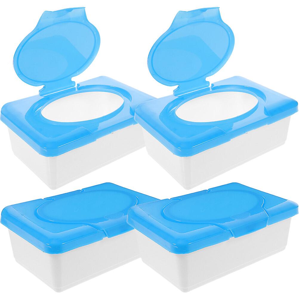 4pcs Household Wipes Holder Wipes Dispenser Box With Lid Wipe Box For Living Room