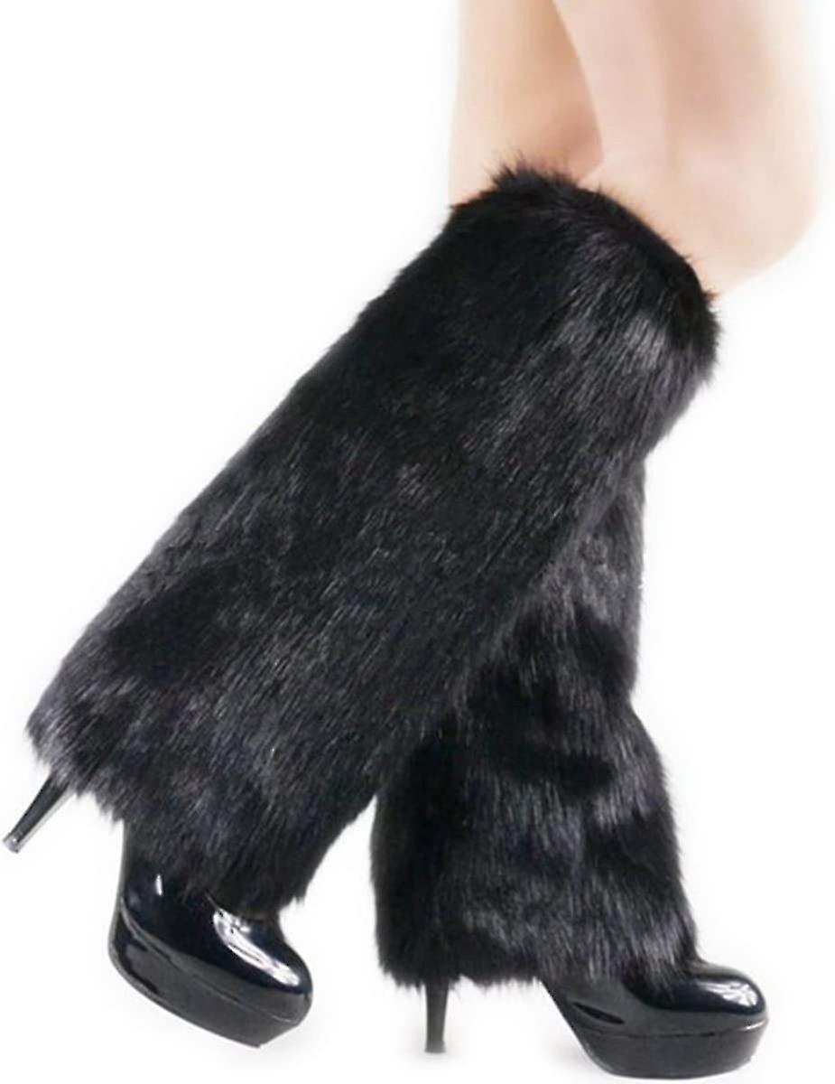 Women's Fur Leg Warmers Sexy Furry Fuzzy Leg Warmers Soft Boot Cuffs Cover