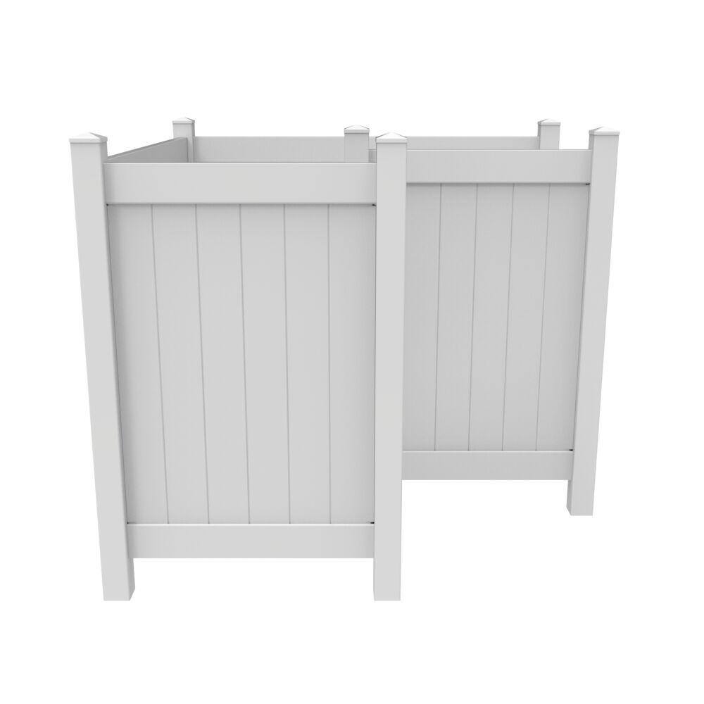 Barrette Outdoor Living 6.4 ft. x 6.4 ft. White Vinyl Fence Panel Outdoor Changing Room 73055224