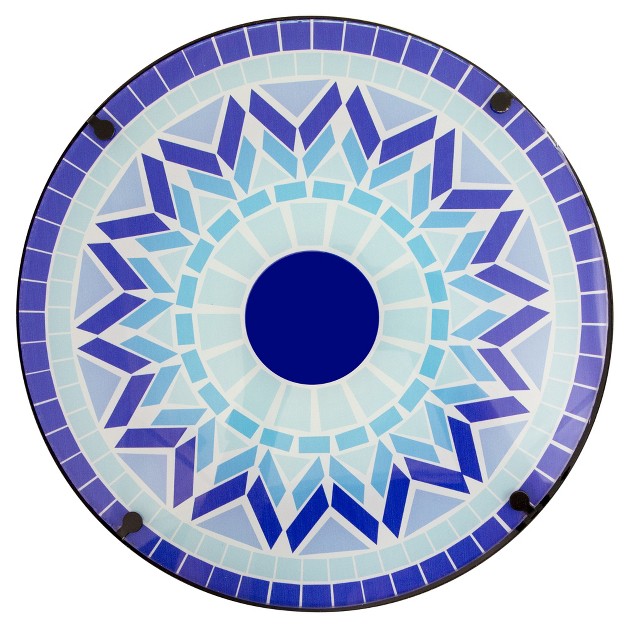 Blue Sun Mosaic Glass Patio Side Table