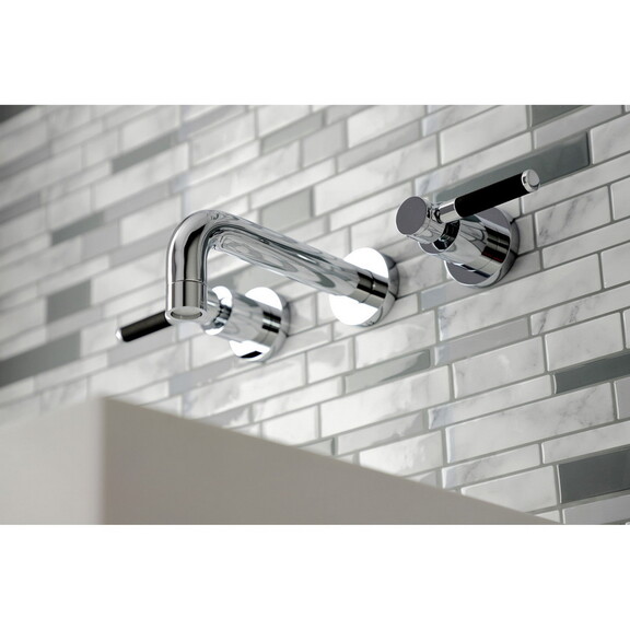 Kingston Brass Kaiser 2 Handle Wall Mount Bathroom...