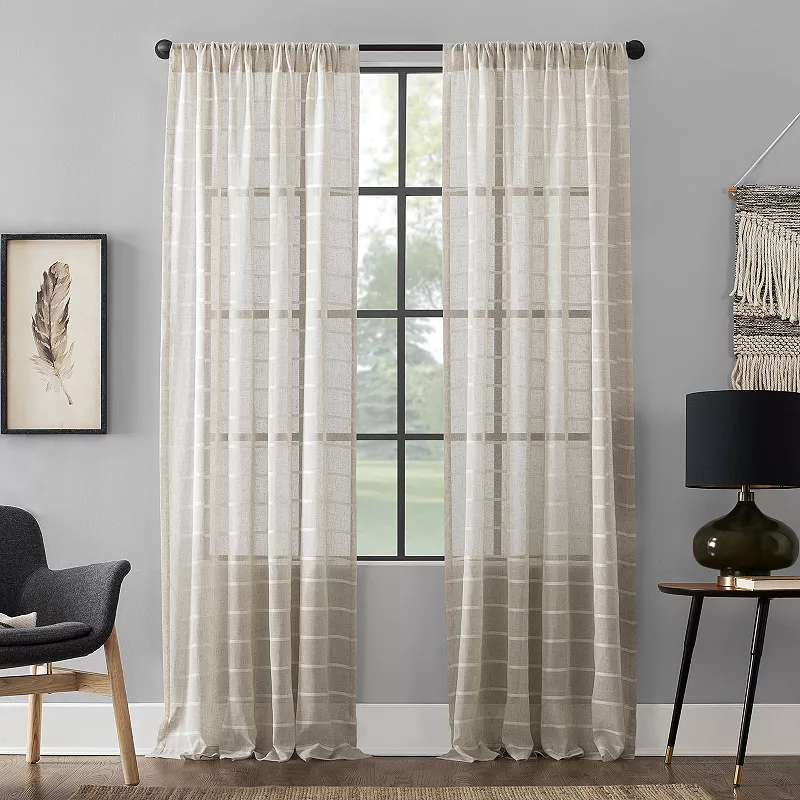 Clean Window Twill Stripe Anti-Dust Window Curtains