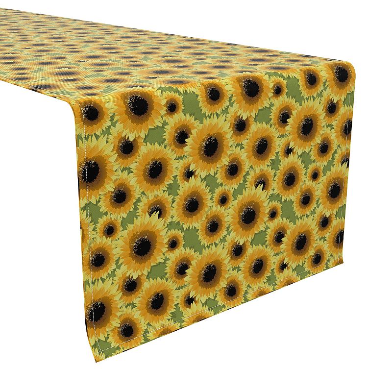 Table Runner， 100% Cotton， 16x72， Sunflower Bunch