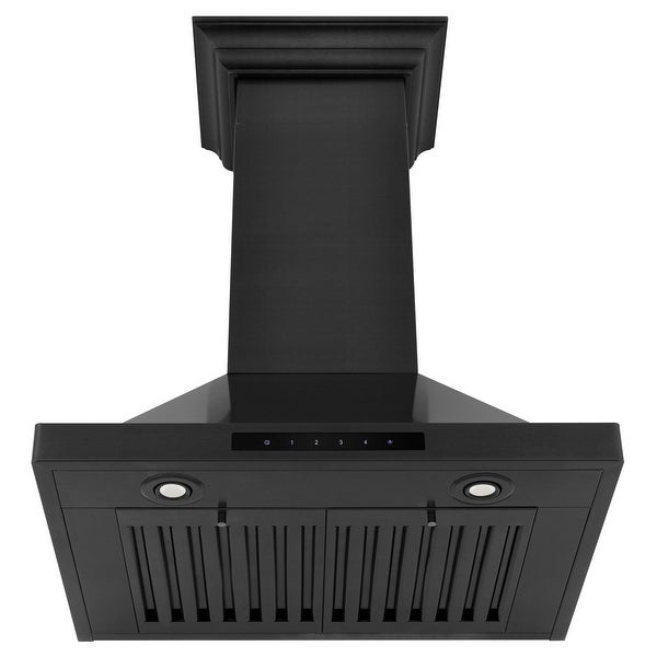 ZLINE Black Stainless Steel Convertible Vent Wall Mount Range Hood