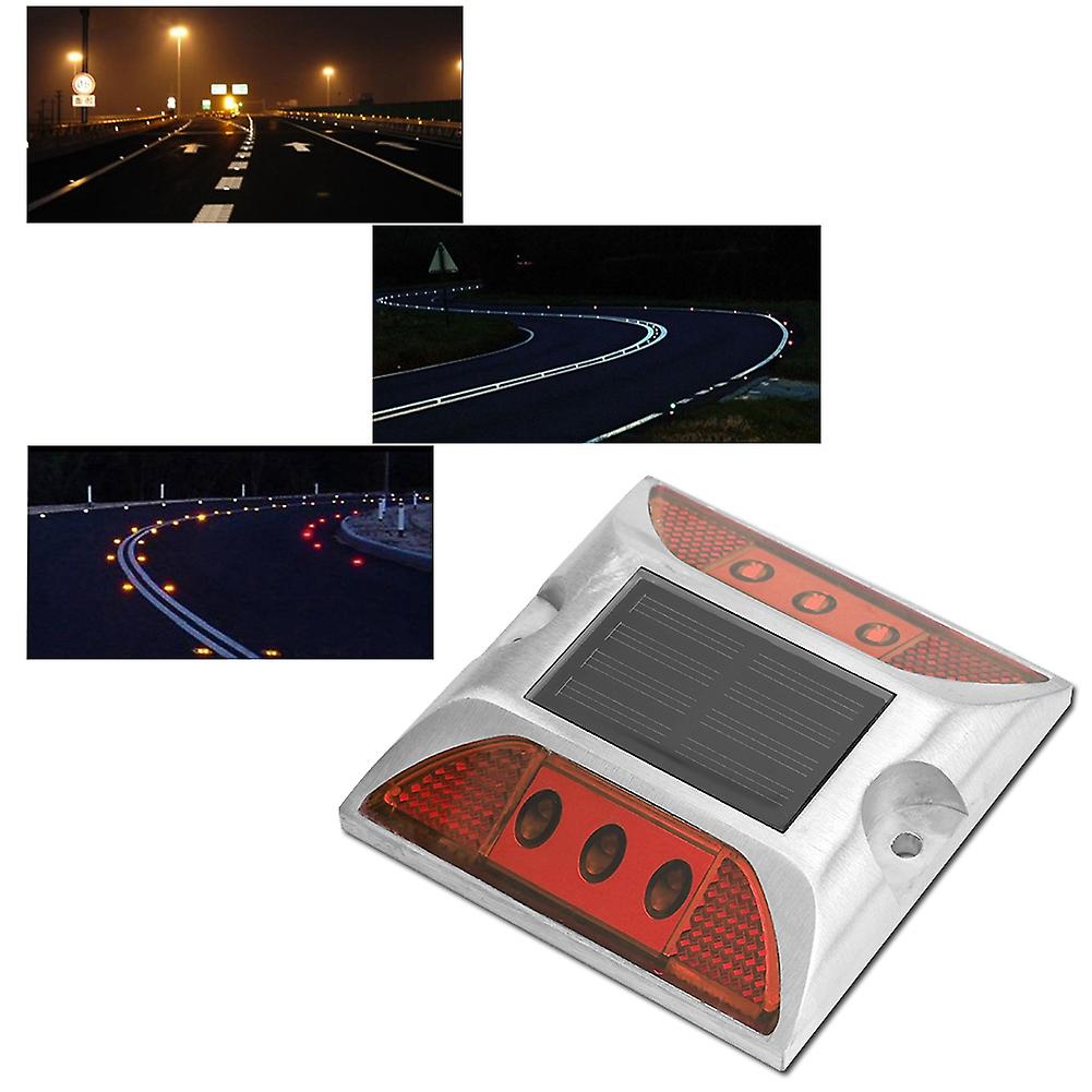 LED Solar Power Ground Marker Lights Waterproof Outdoor Driveway Road Highway Spike LampRed