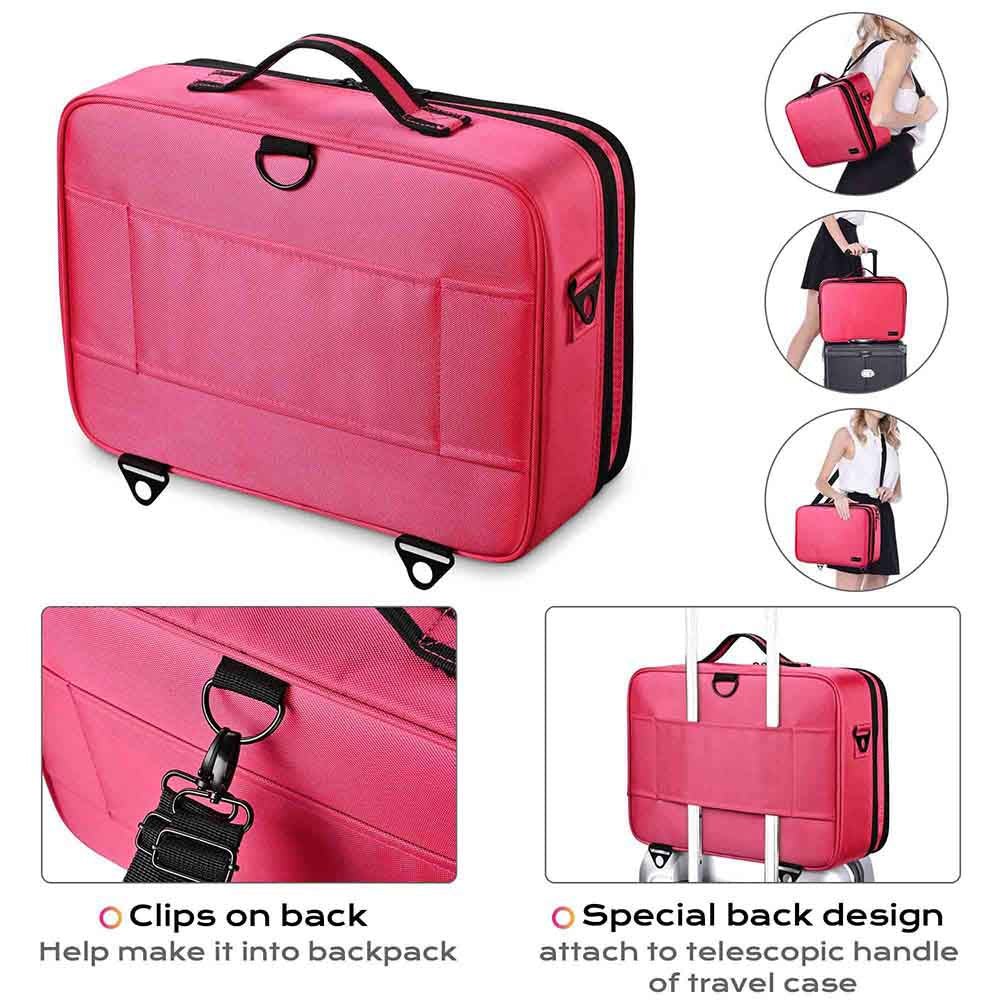 Yescom Portable Oxford Makeup Artist Soft Train Bag Case 16x12x5