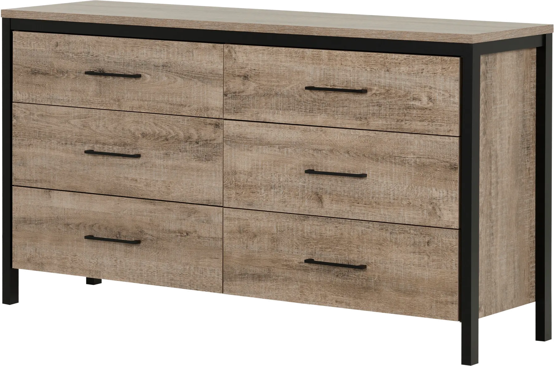 Weathered Oak 6-Drawer Double Dresser - South Shore