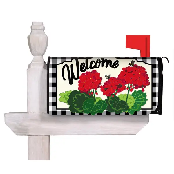 Evergreen Enterprises Geranium Plaid Mailbox Cover