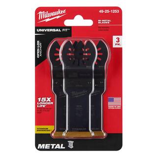 MW 1-18 in. Titanium Bi-Metal Universal Fit Wood and Metal Cutting Multi-Tool Oscillating Blade (3-Pack) 49-25-1253