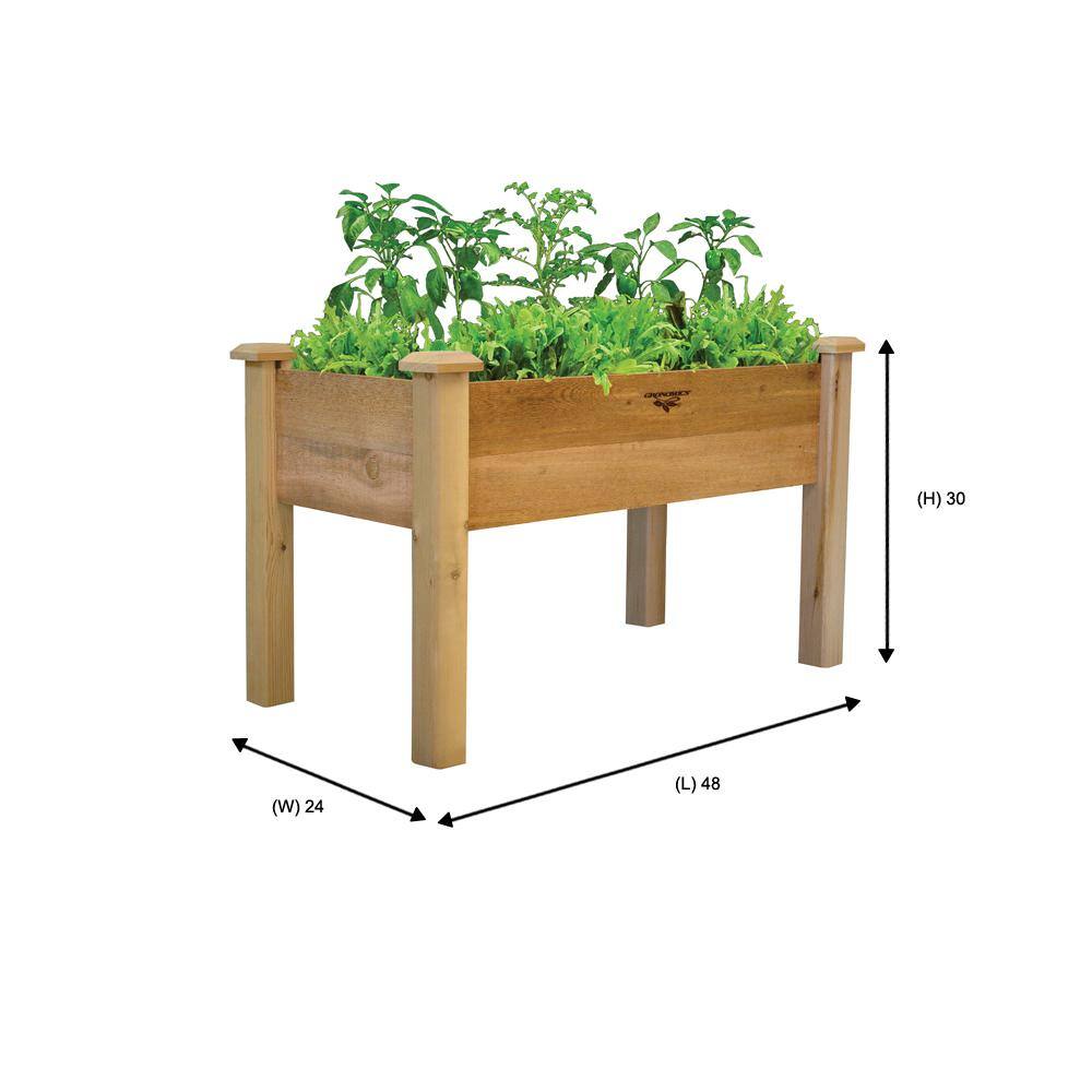 Gronomics 24 in. x 48 in. x 32 in. - 9 in. D Rustic Raised Garden Bed REGB 24-48