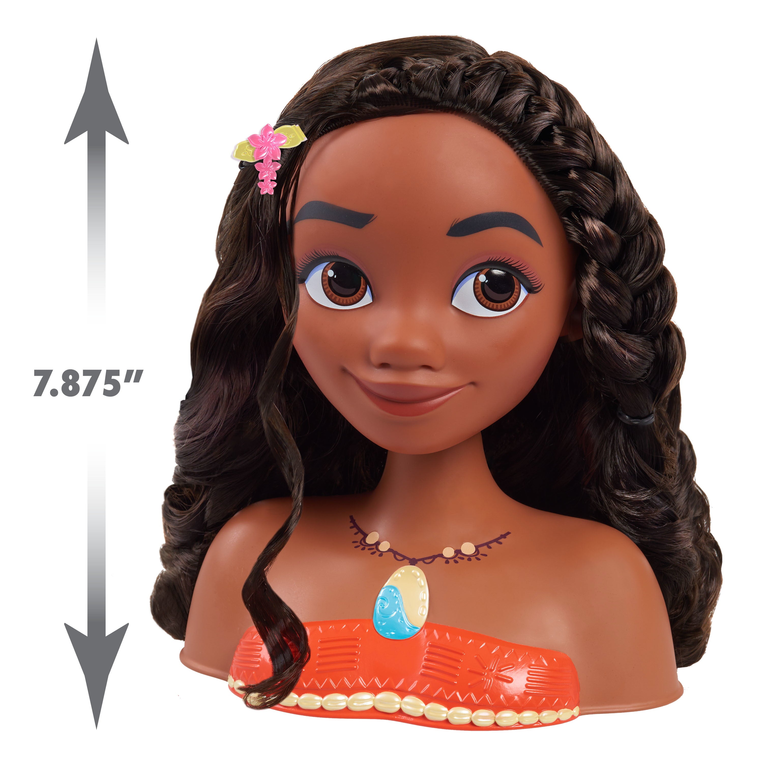 Disney Princess Moana Styling Head, 18-pieces, Pretend Play, Officially Licensed Kids Toys for Ages 3 Up, Gifts and Presents