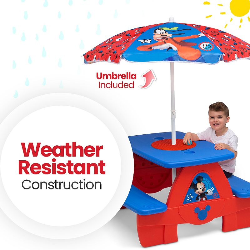 Disney's Mickey Mouse Picnic Table with Umbrella by Delta Children