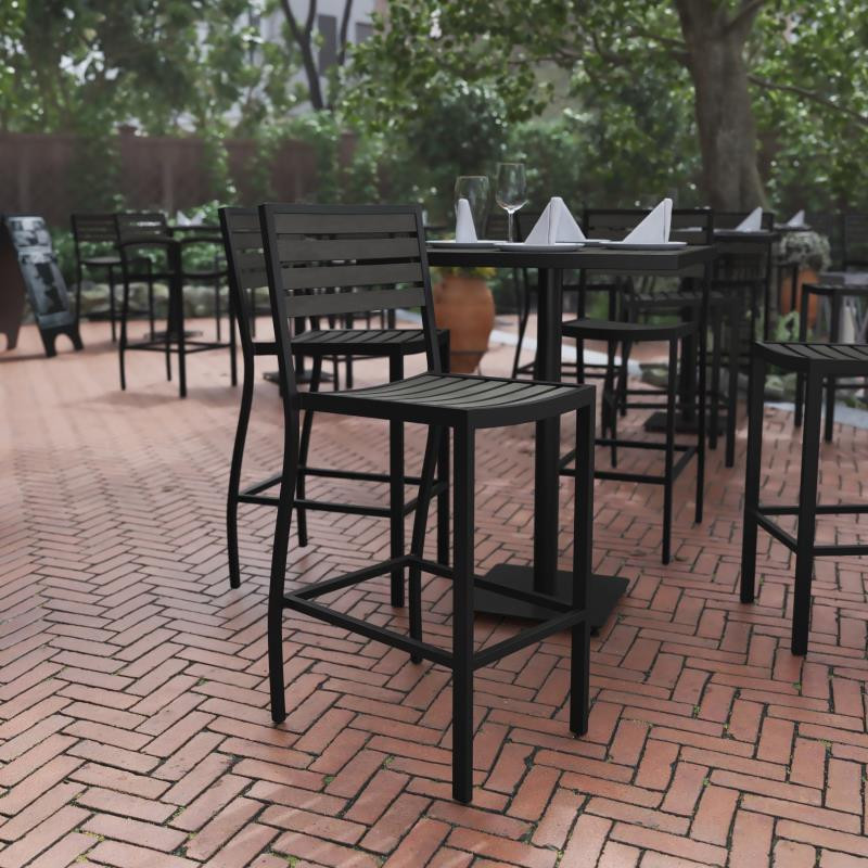 Gray Wash Patio Bar Stool   Transitional   Outdoor Bar Stools And Counter Stools   by PARMA HOME  Houzz