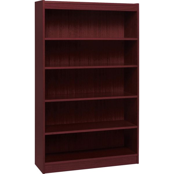 Lorell Panel End 5-Shelf Hardwood Veneer Bookcase