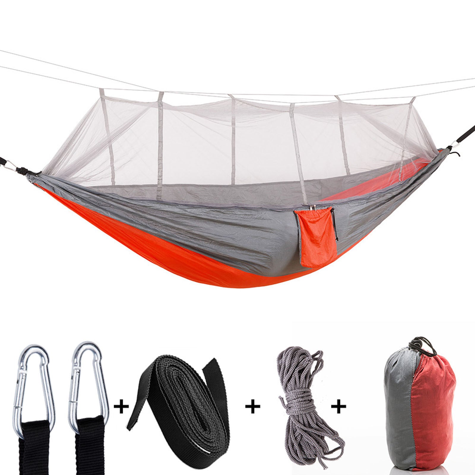 Camp Hammock Outdoor Camping Double Green Sky Tent Hammocks with Mosquito Net Mens Camping Accessories