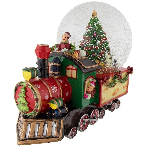 Elf Train Musical Christmas Snow Globe