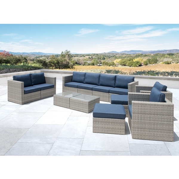 Corvus Trey 12piece Sectional Wicker Patio Sofa Set