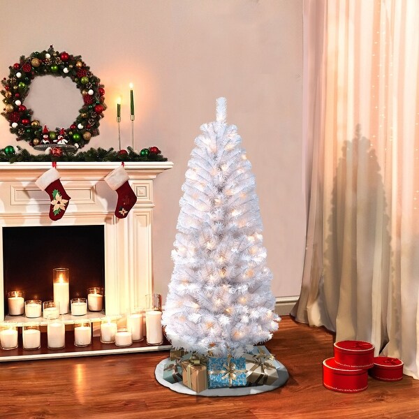 4.5' Pencil Northern Fir Artificial Christmas Tree，Clear Lights