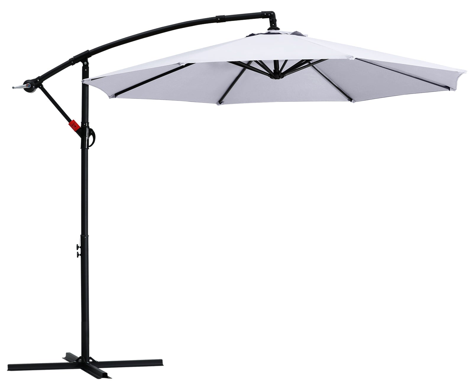 ABCCANOPY 10 FT Patio Umbrellas with Crank & Cross Base for Garden, Backyard, Pool and Beach, 12+ Colors(Light Gray)