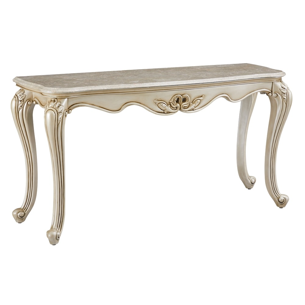 New Classic Furniture Vivienne Champagne Console Table with Marble Top