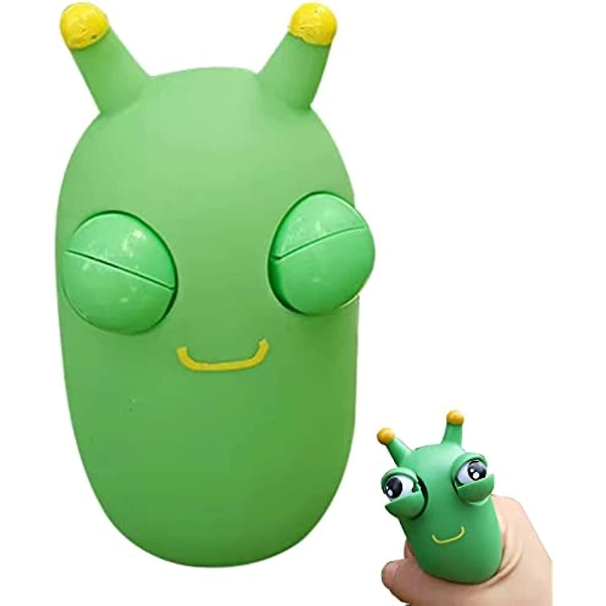 2x Squishy Squeeze Toy | Stress Squeeze Toy For Adults | Squeeze Toys Funny Popping Out Eyes Grass Worm Pinch Toy | 2023 New Squishy Animal Stress Rel