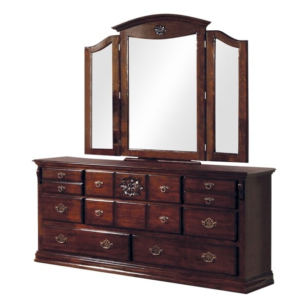 Furniture of America Weston Pine 2-piece Dresser and Mirror Set - - 9378147