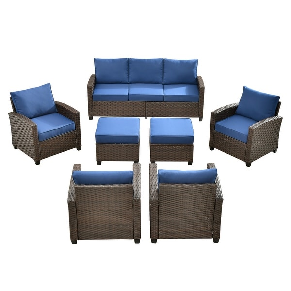 XIZZI Patio Rattan Wicker Furniture Conversation Set