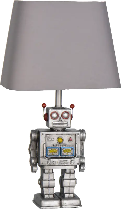 Antique Silver Robot Table Lamp