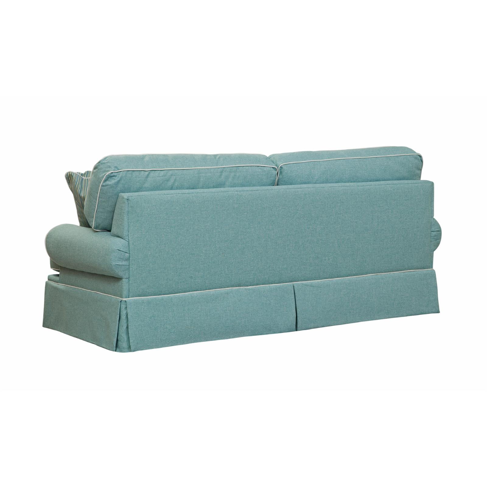 American Furniture Classics Coastal Aqua Series Sleeper Sofa with Four Accent Pillows