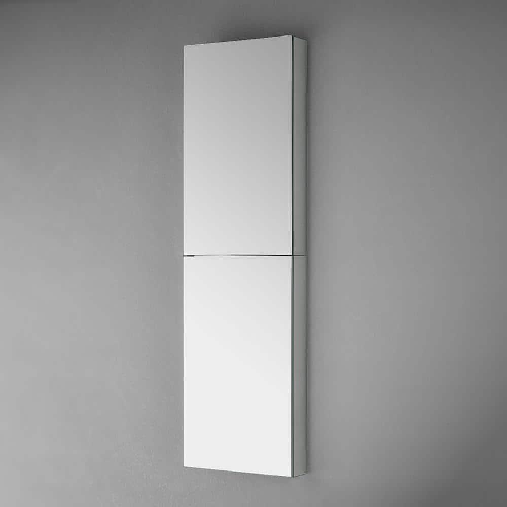 Fresca 15 in W x 52 in H x 5 in D Frameless Recessed or SurfaceMounted Bathroom Medicine Cabinet