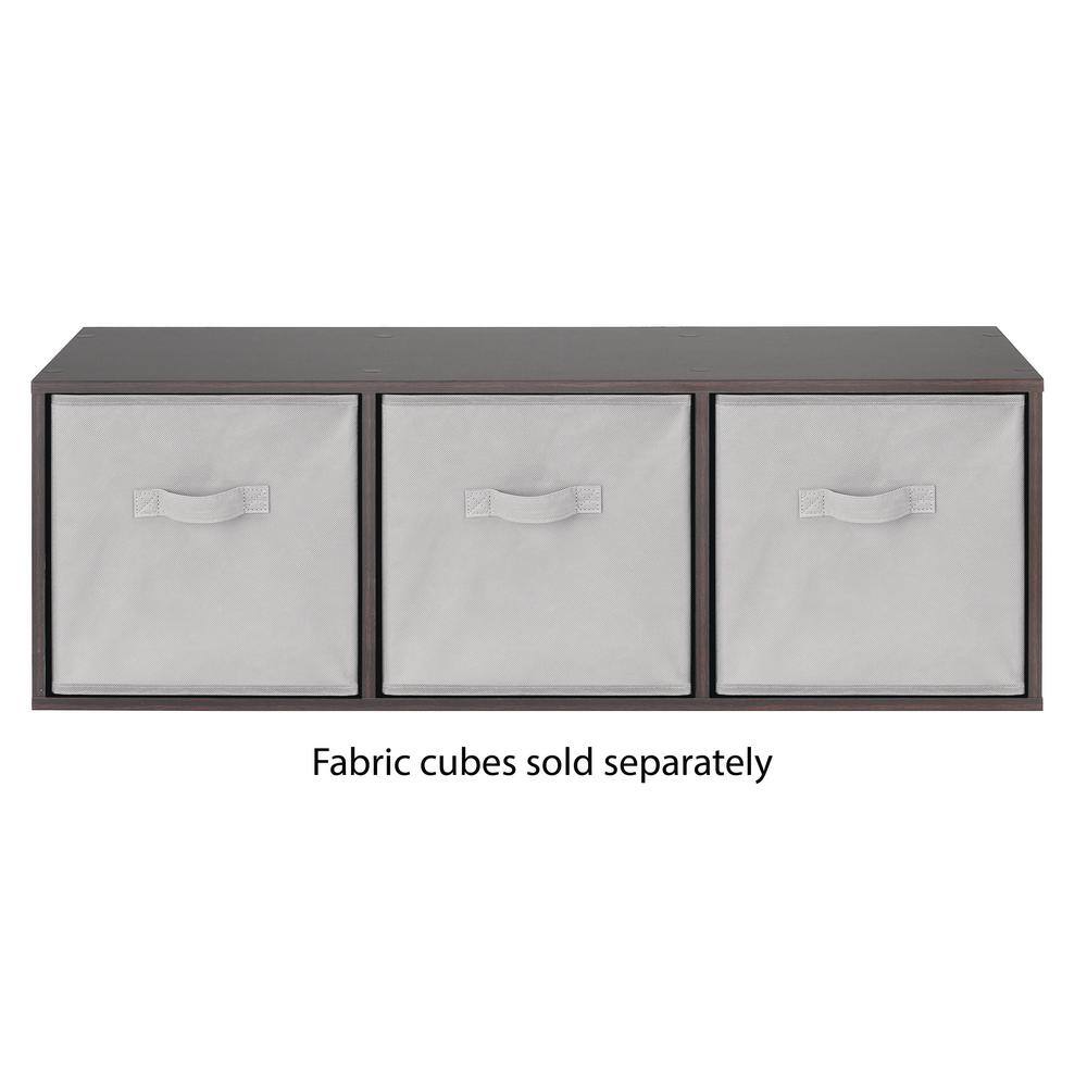 Whitmor 35 in. H x 12 in. W x 11 in. D Espresso 3- Cube Organizer 64228855ESPRBB