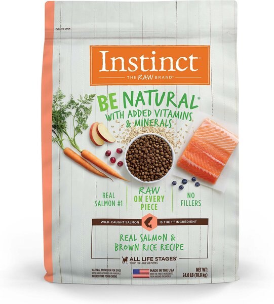 Instinct Be Natural Real Salmon and Brown Rice Recipe Freeze-Dried Raw Coated Dry Dog Food