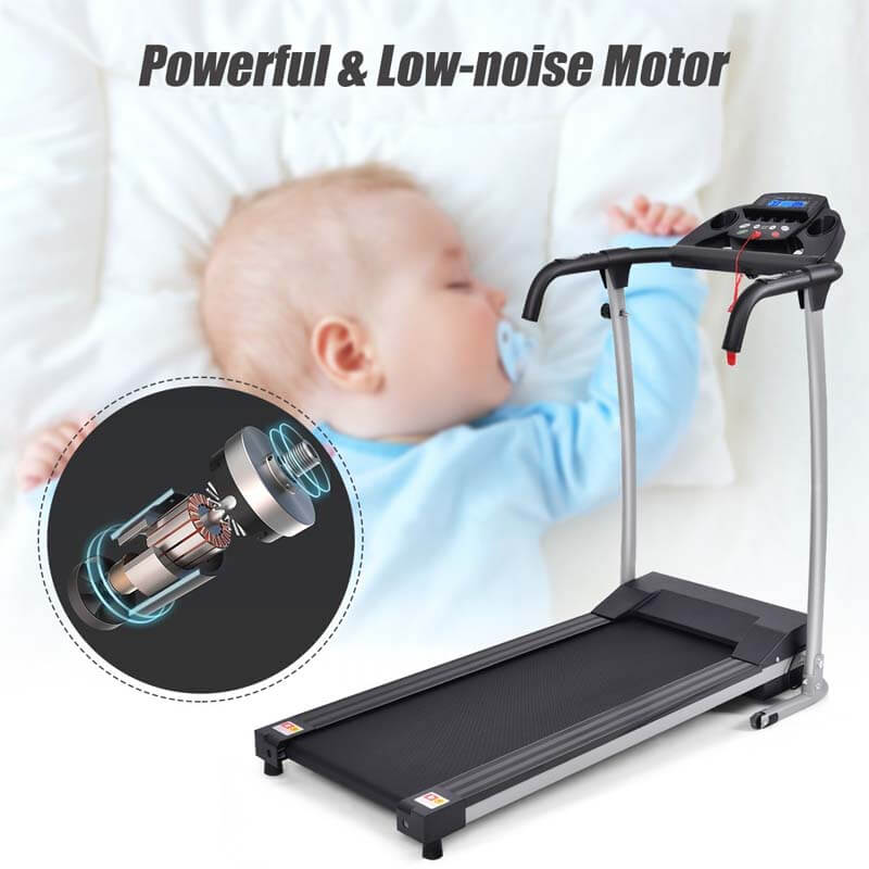 Electric Folding Treadmill, Fitness Compact Running Machine with 12 Preset Programs LCD Monitor