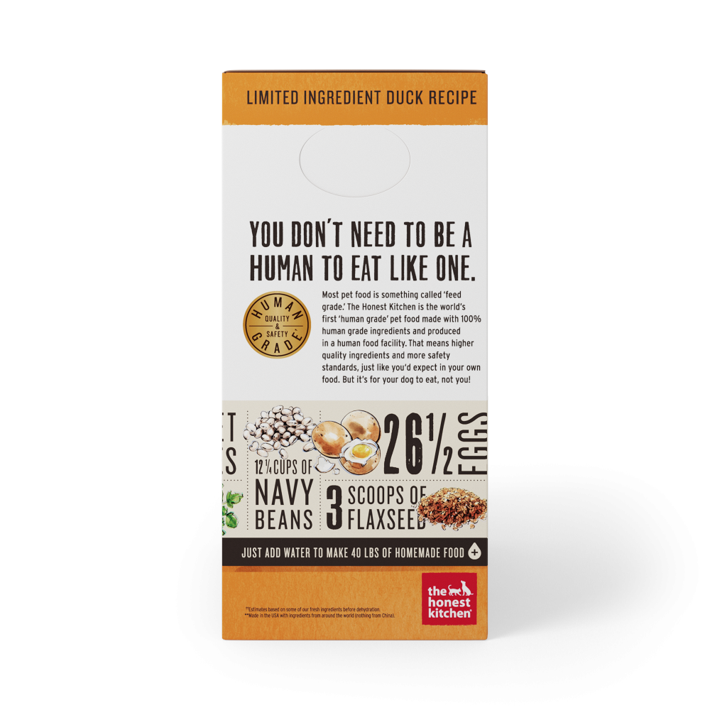 The Honest Kitchen Limited Ingredient Duck Recipe Dehydrated Dog Food