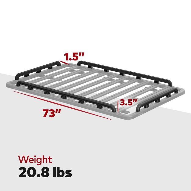 Yakima 76 By 65 Inch Aluminum Locknload Perimeter Raised Rail Kit For Roof Rack Fits Most T Slot Equipped Platforms Black 4 Rails