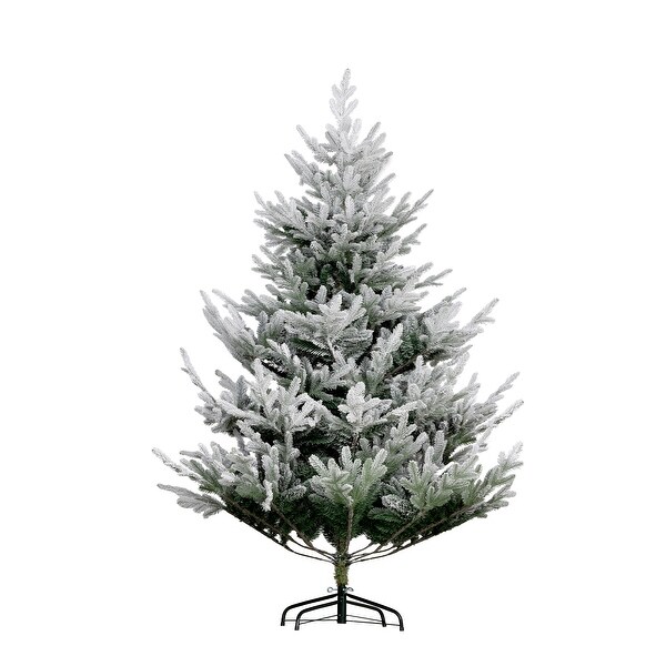 HOMCOM 6 Foot Artificial Christmas Tree，Pine Hinged Xmas Tree with 795 Realistic Branches，Steel Base，Auto Open，Green