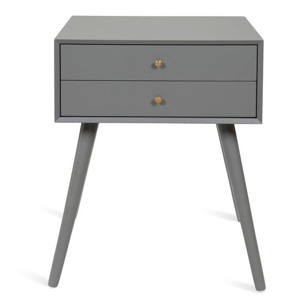 Kate and Laurel Finco Nightstand Side Table with 2 Drawers