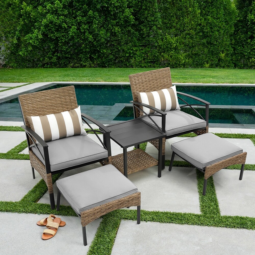 Wicker Rattan Sofa Set Garden Chair