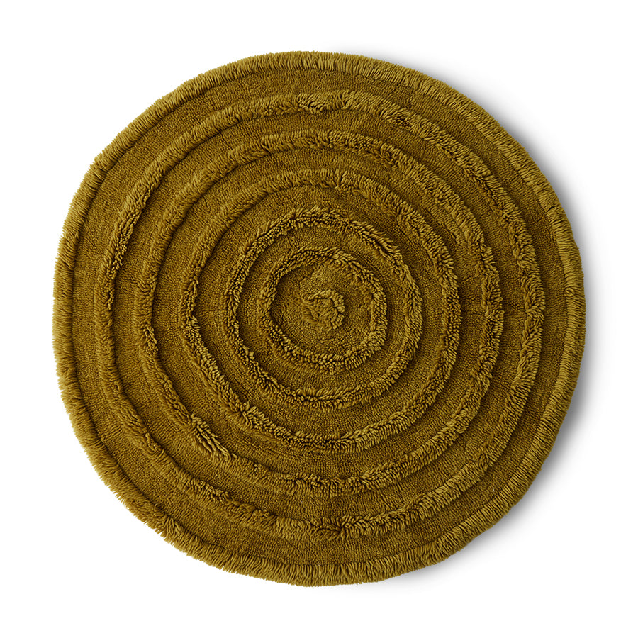 Round woolen rug seaweed