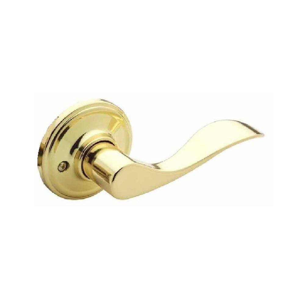 Copper Creek Wave Polished Brass Dummy Door Lever WL2290RHPB