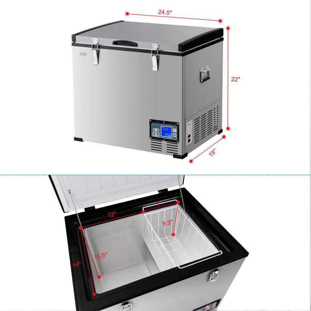 Costway 63-Quart Portable Electric Car Cooler RefrigeratorFreezer Compressor Camping EP23708