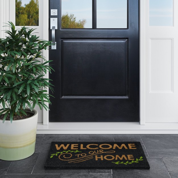 Welcome To Our Home Doormat Black