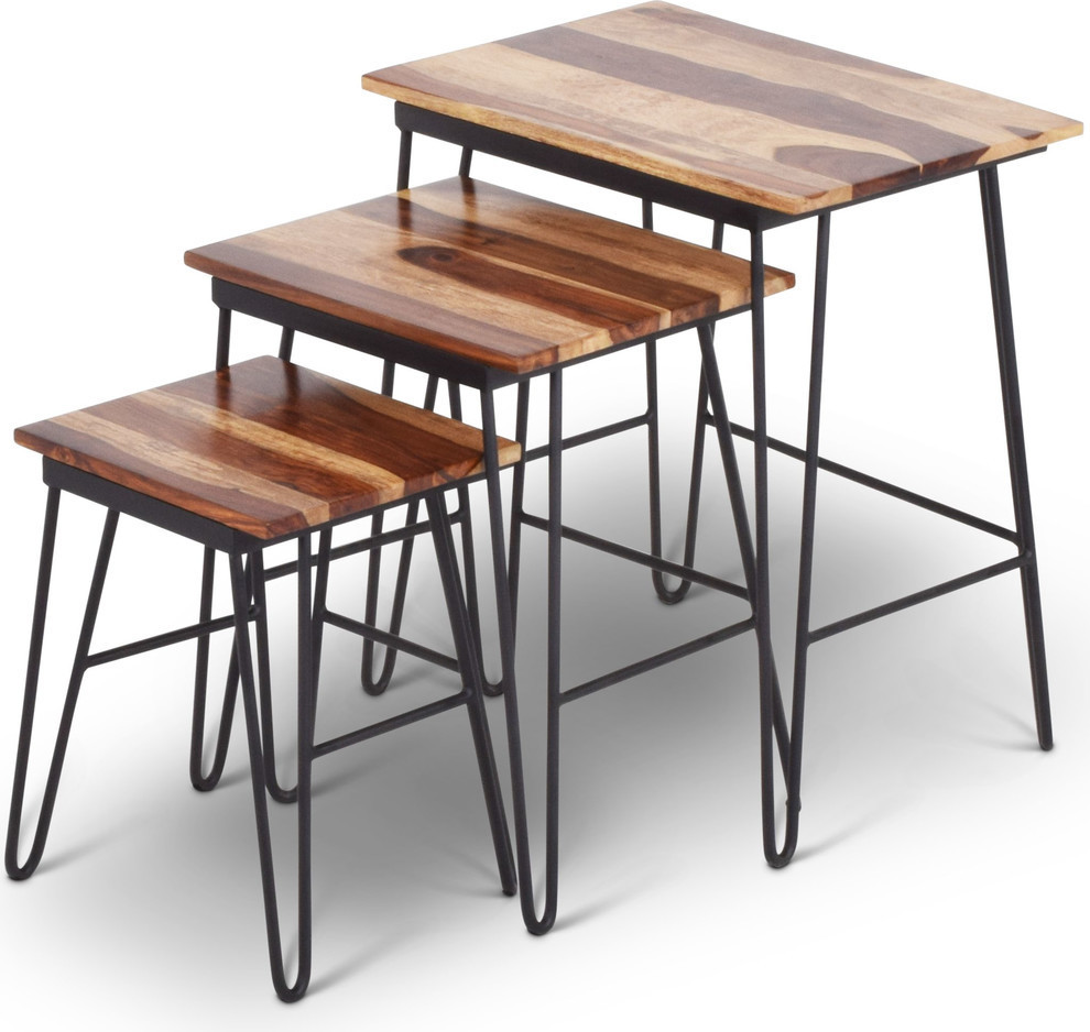 Tristan Nesting Tables (Set of 3)   Industrial   Side Tables And End Tables   by HedgeApple  Houzz